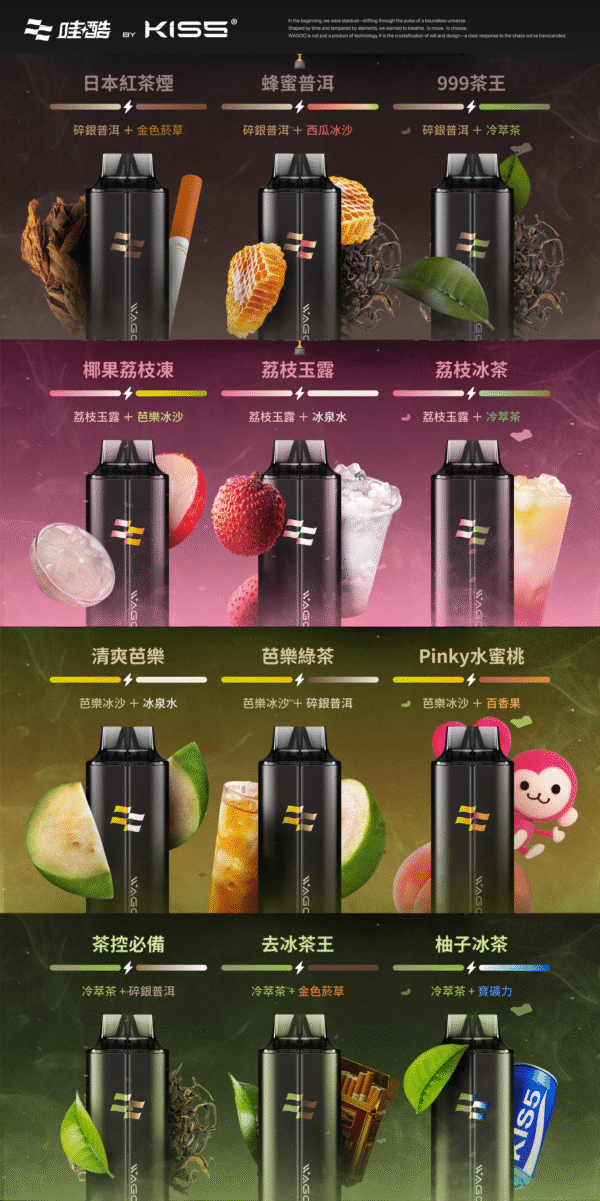 迪拜爆款【WAGOO❣️哇酷拋棄式6500口❣️】by KIS5 的高端品牌 【滿7送1請備注口味】